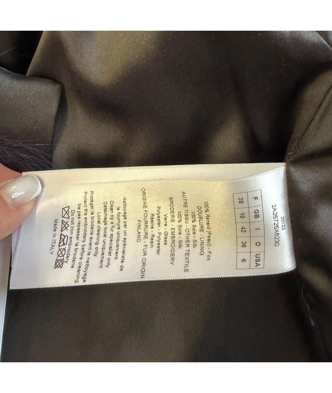 CHRISTIAN DIOR Темно-синее меховое пальто, фото 8