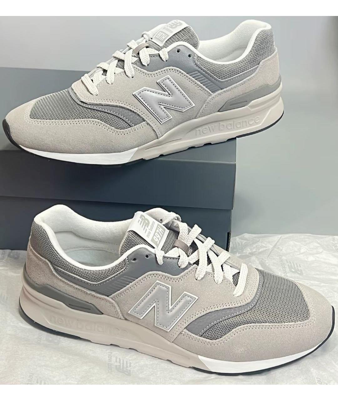 NEW BALANCE Серые текстильные низкие кроссовки / кеды, фото 4