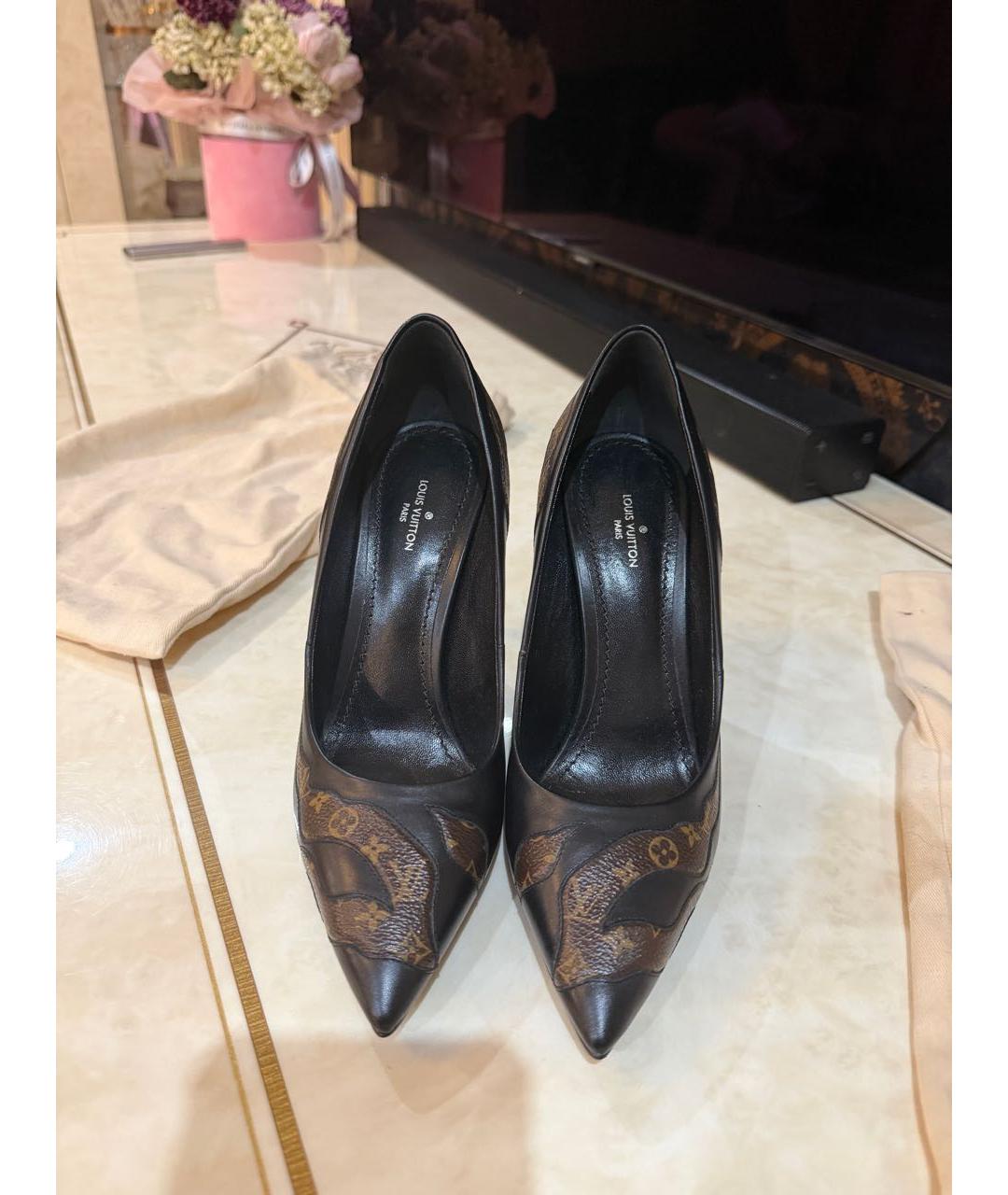 LOUIS VUITTON Черные кожаные туфли, фото 2