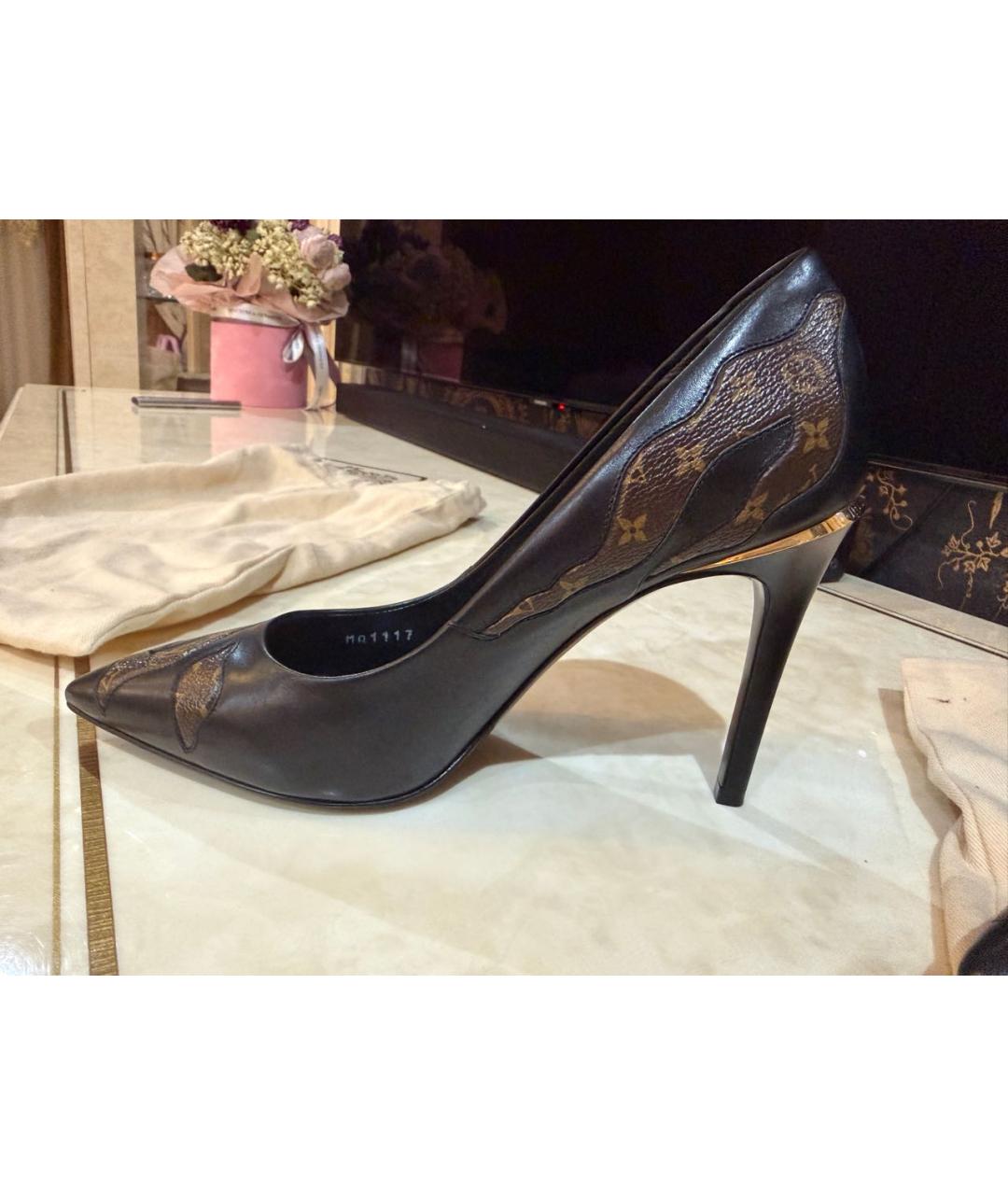 LOUIS VUITTON Черные кожаные туфли, фото 4