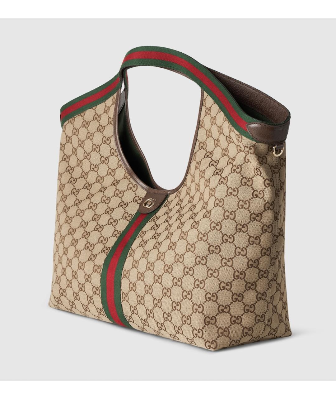 GUCCI Бежевая жаккардовая сумка тоут, фото 2