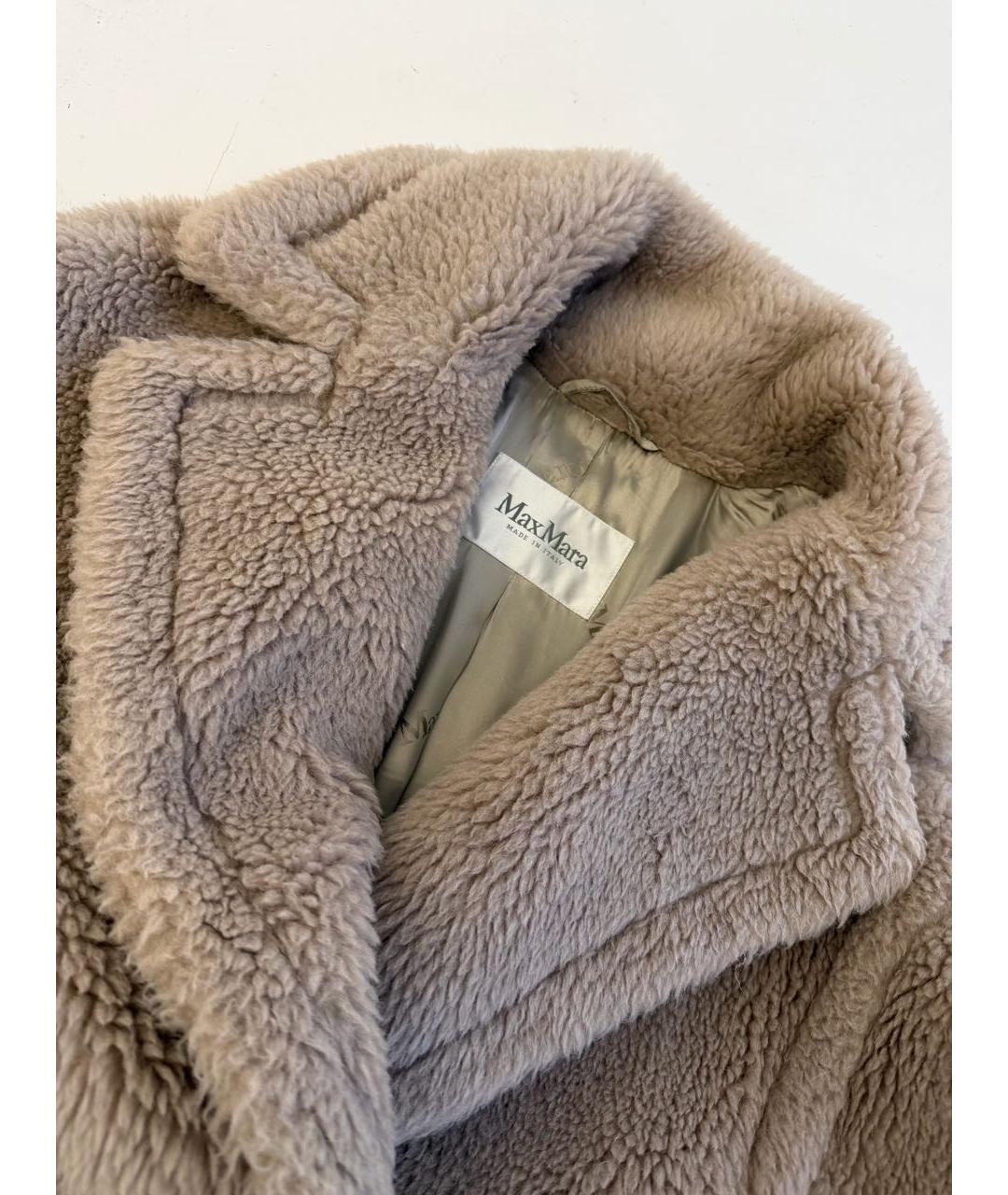 MAX MARA Бежевая шерстяная шуба, фото 3