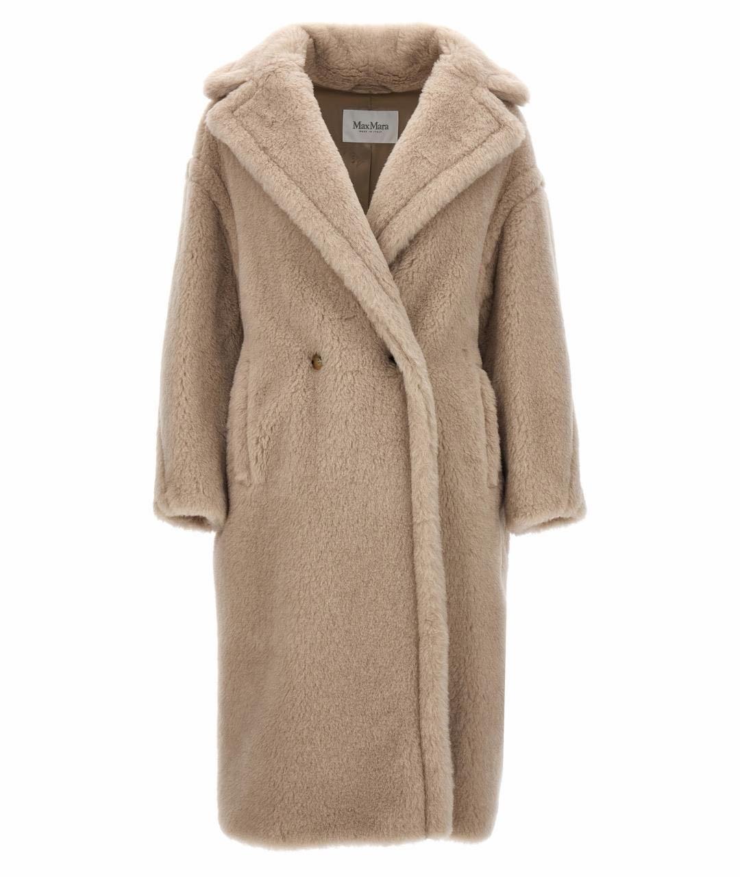 MAX MARA Бежевая шерстяная шуба, фото 9