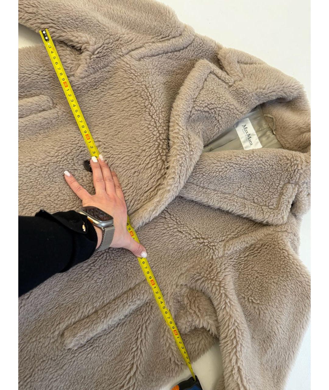 MAX MARA Бежевая шерстяная шуба, фото 4