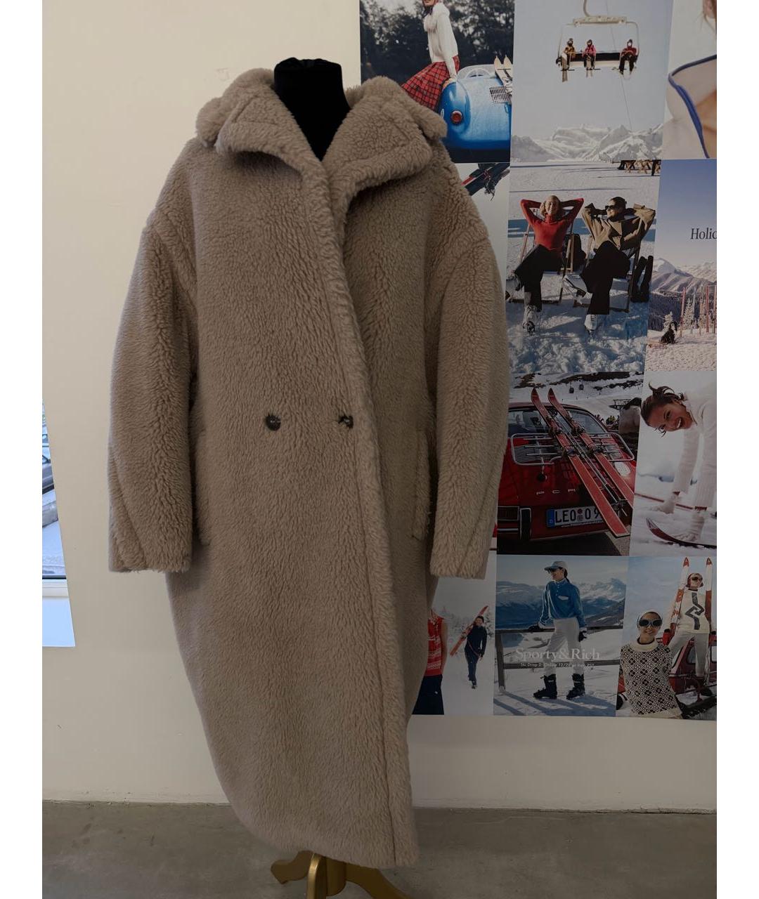 MAX MARA Бежевая шерстяная шуба, фото 7