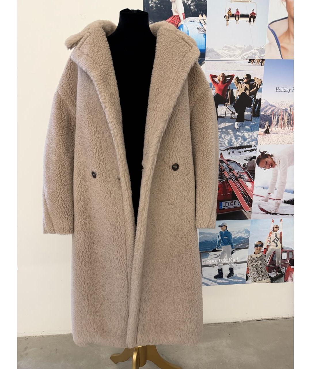 MAX MARA Бежевая шерстяная шуба, фото 6