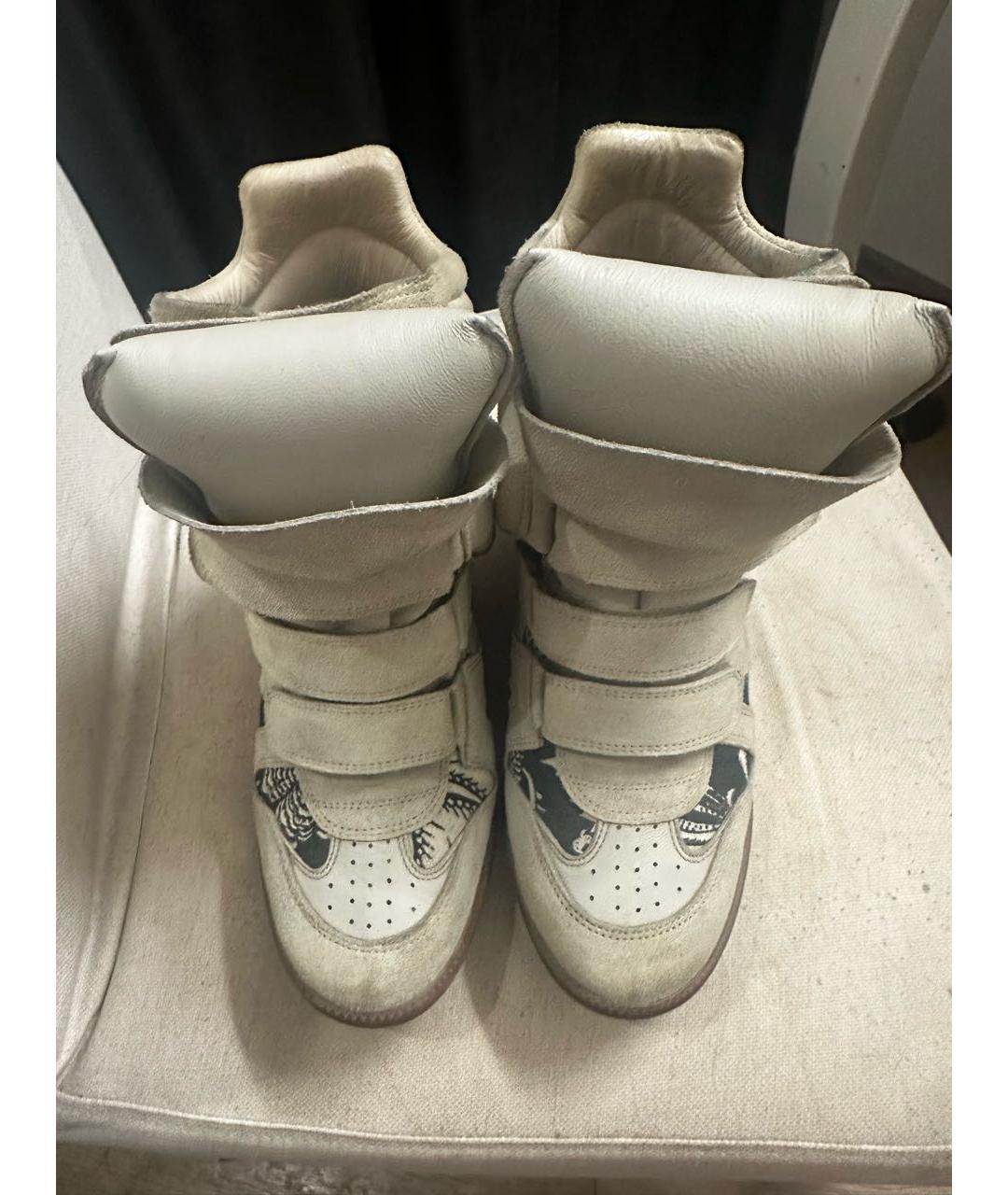 ISABEL MARANT Бежевые замшевые кроссовки, фото 4