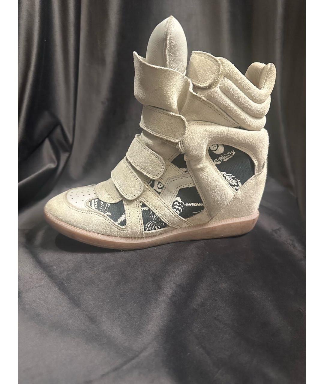 ISABEL MARANT Бежевые замшевые кроссовки, фото 2