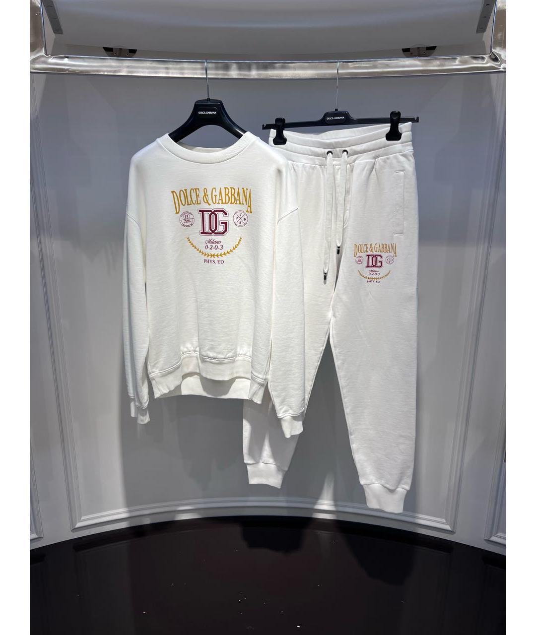 DOLCE&GABBANA Белый хлопковый спортивный костюм, фото 5