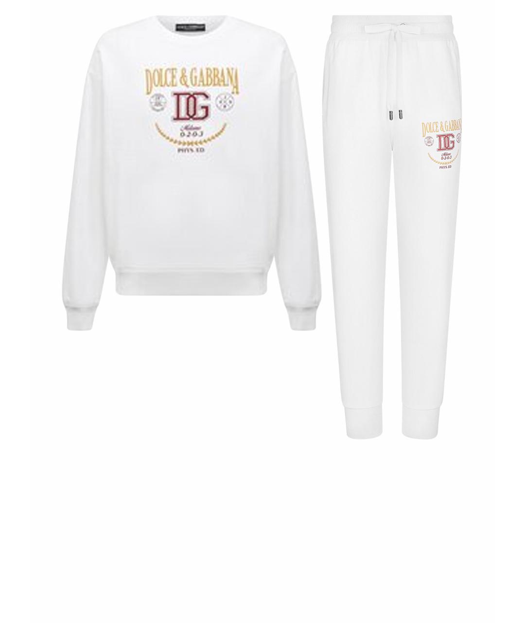 DOLCE&GABBANA Белый хлопковый спортивный костюм, фото 1