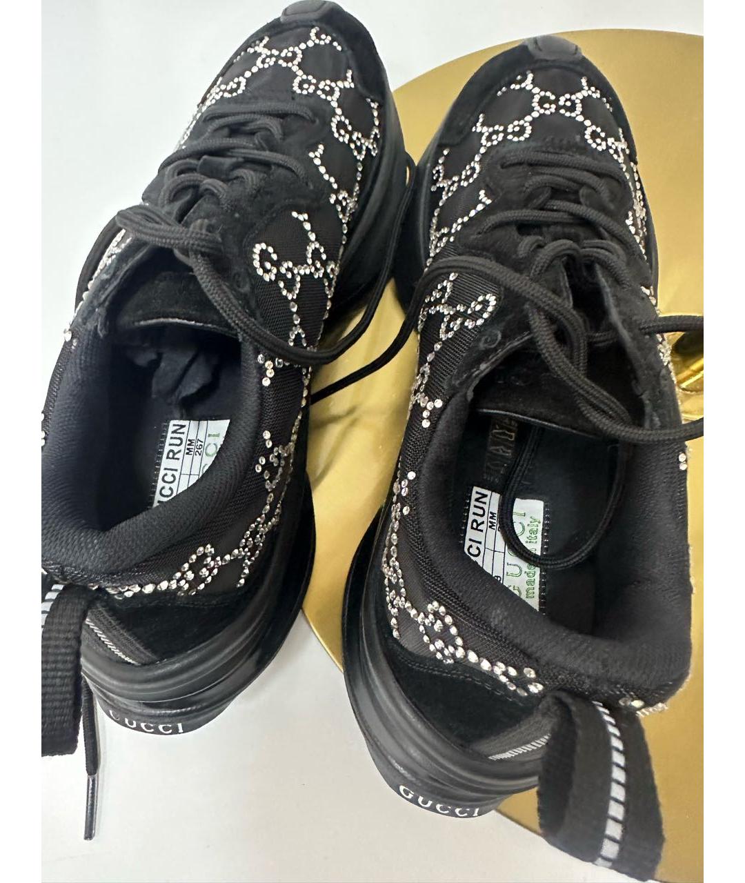 GUCCI Черные текстильные кроссовки, фото 3