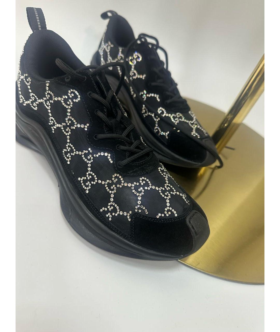 GUCCI Черные текстильные кроссовки, фото 6