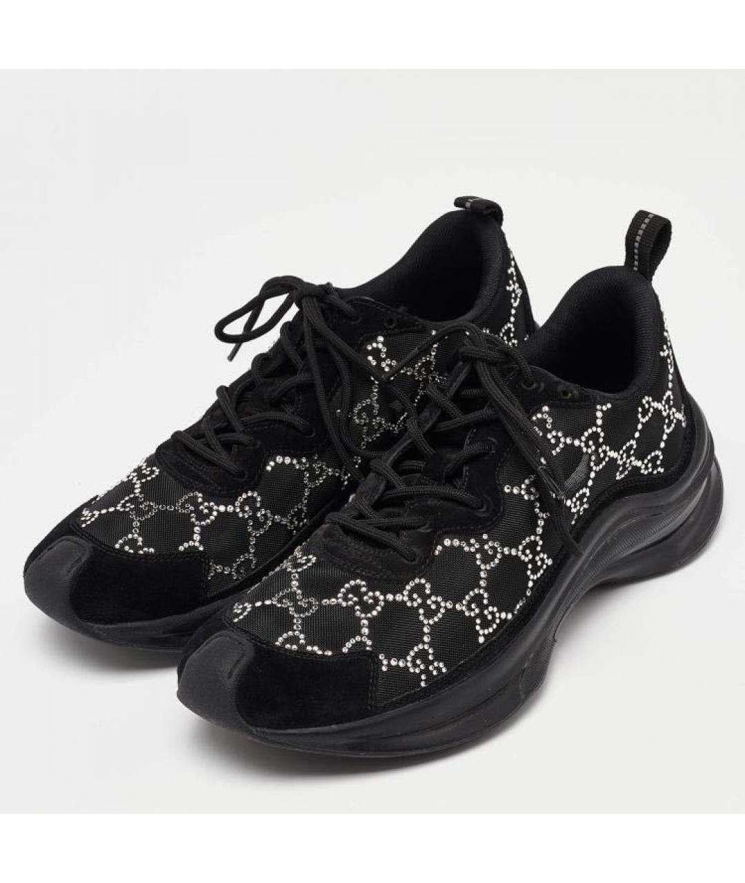 GUCCI Черные текстильные кроссовки, фото 2