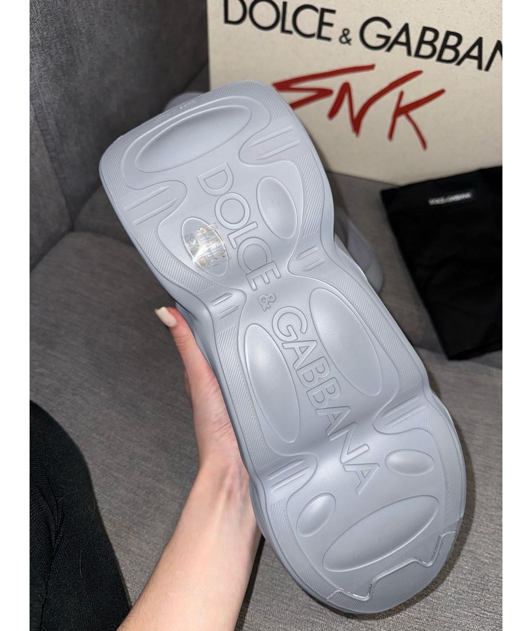 DOLCE&GABBANA Серые низкие кроссовки / кеды, фото 8