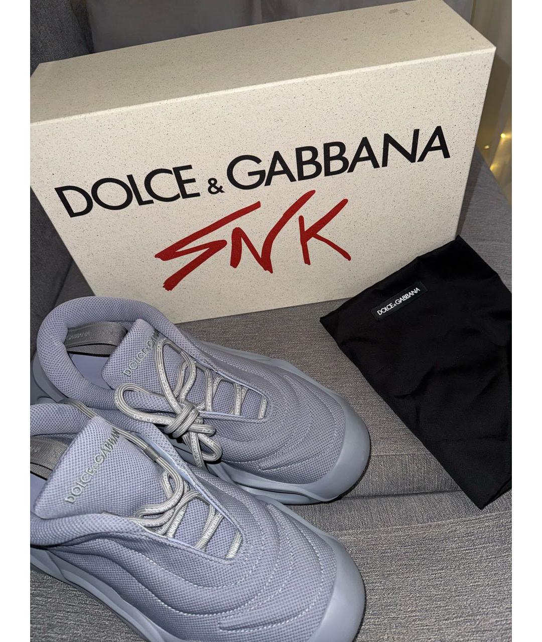 DOLCE&GABBANA Серые низкие кроссовки / кеды, фото 6