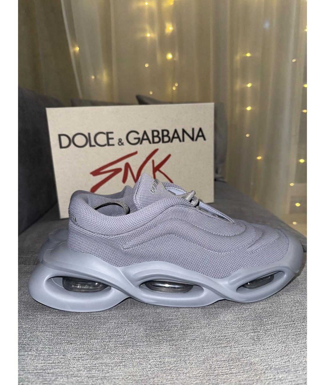 DOLCE&GABBANA Серые низкие кроссовки / кеды, фото 9