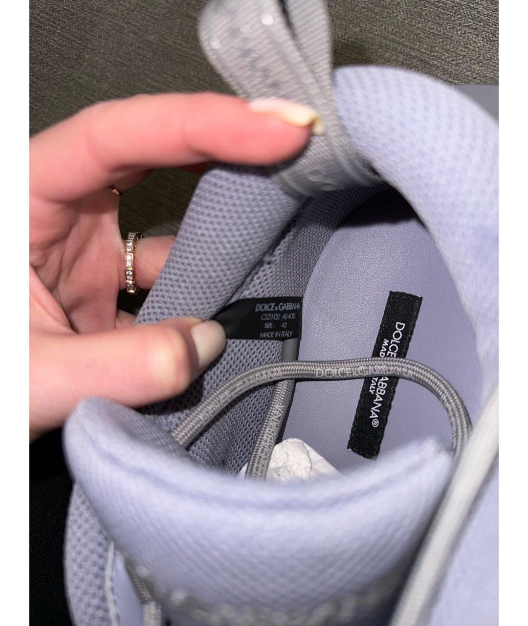 DOLCE&GABBANA Серые низкие кроссовки / кеды, фото 7