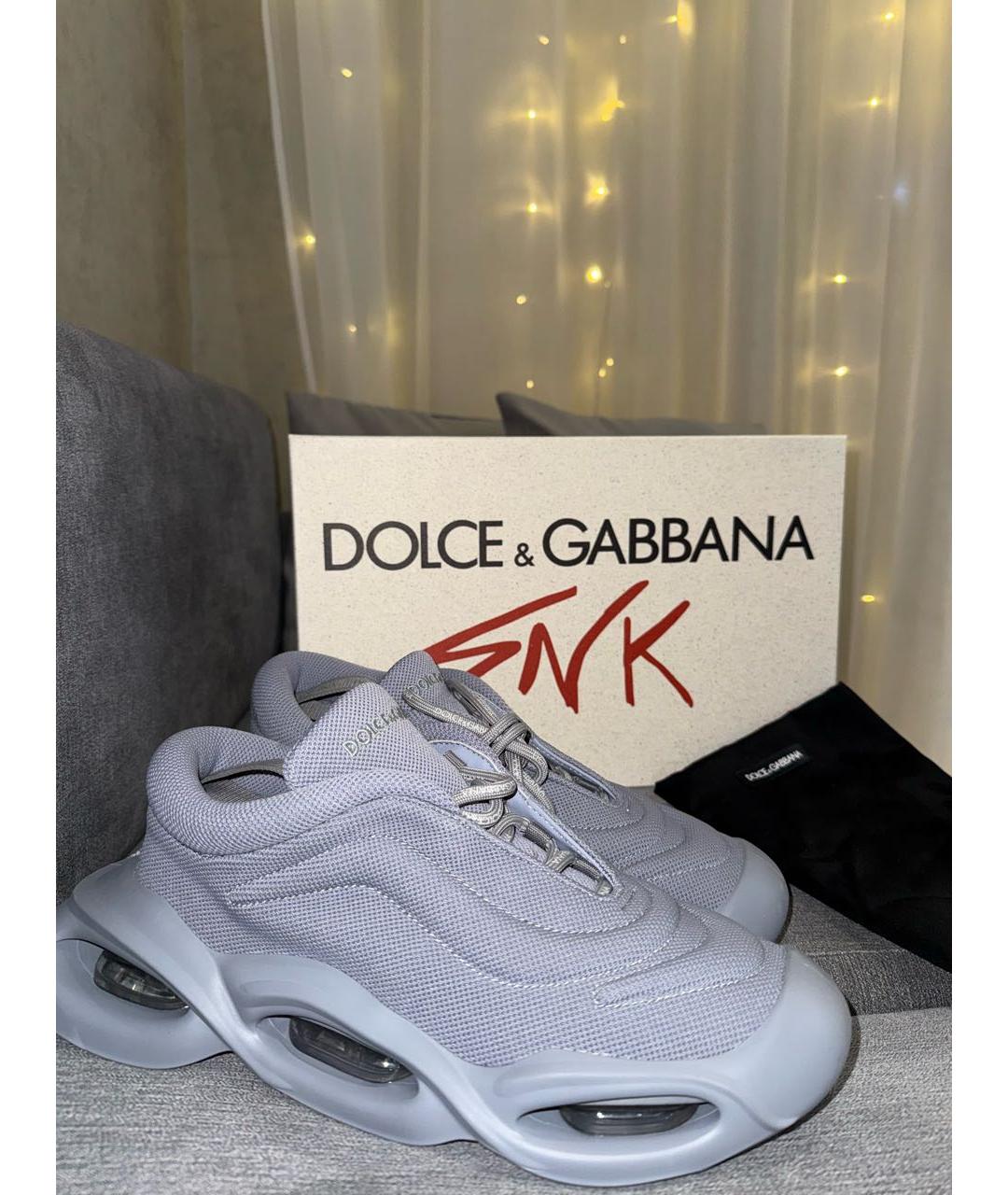 DOLCE&GABBANA Серые низкие кроссовки / кеды, фото 5