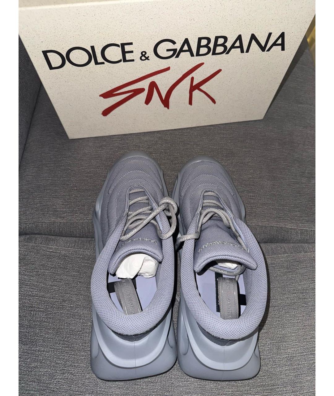 DOLCE&GABBANA Серые низкие кроссовки / кеды, фото 3