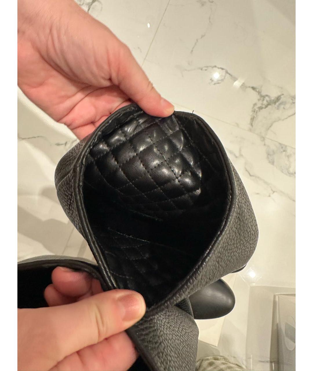 PHILIPP PLEIN Черные кожаные сапоги, фото 4