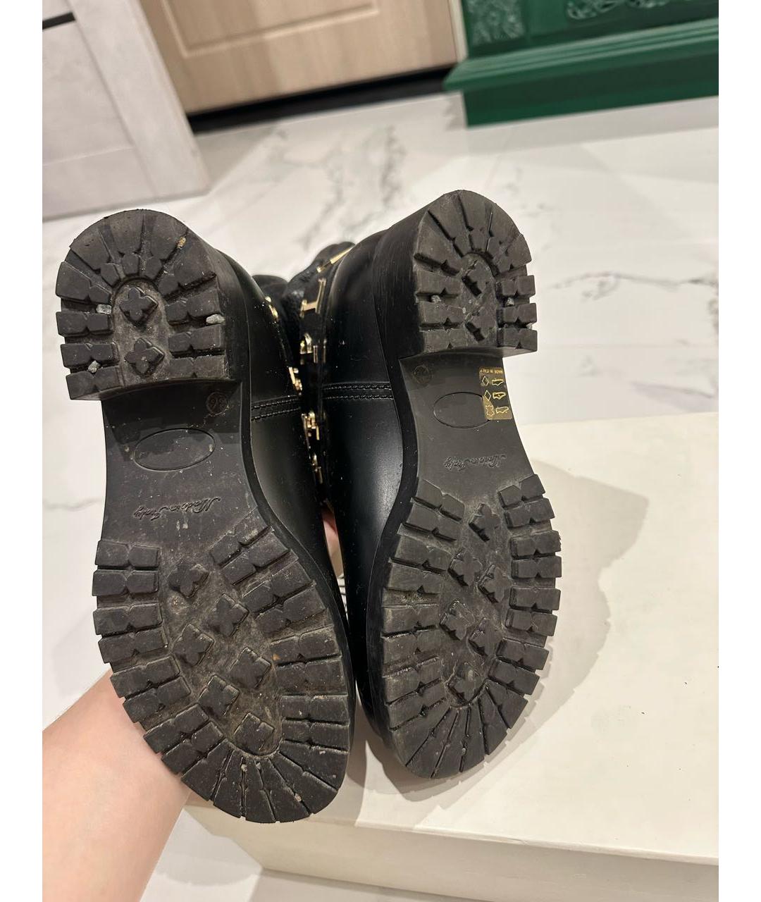 PHILIPP PLEIN Черные кожаные сапоги, фото 5