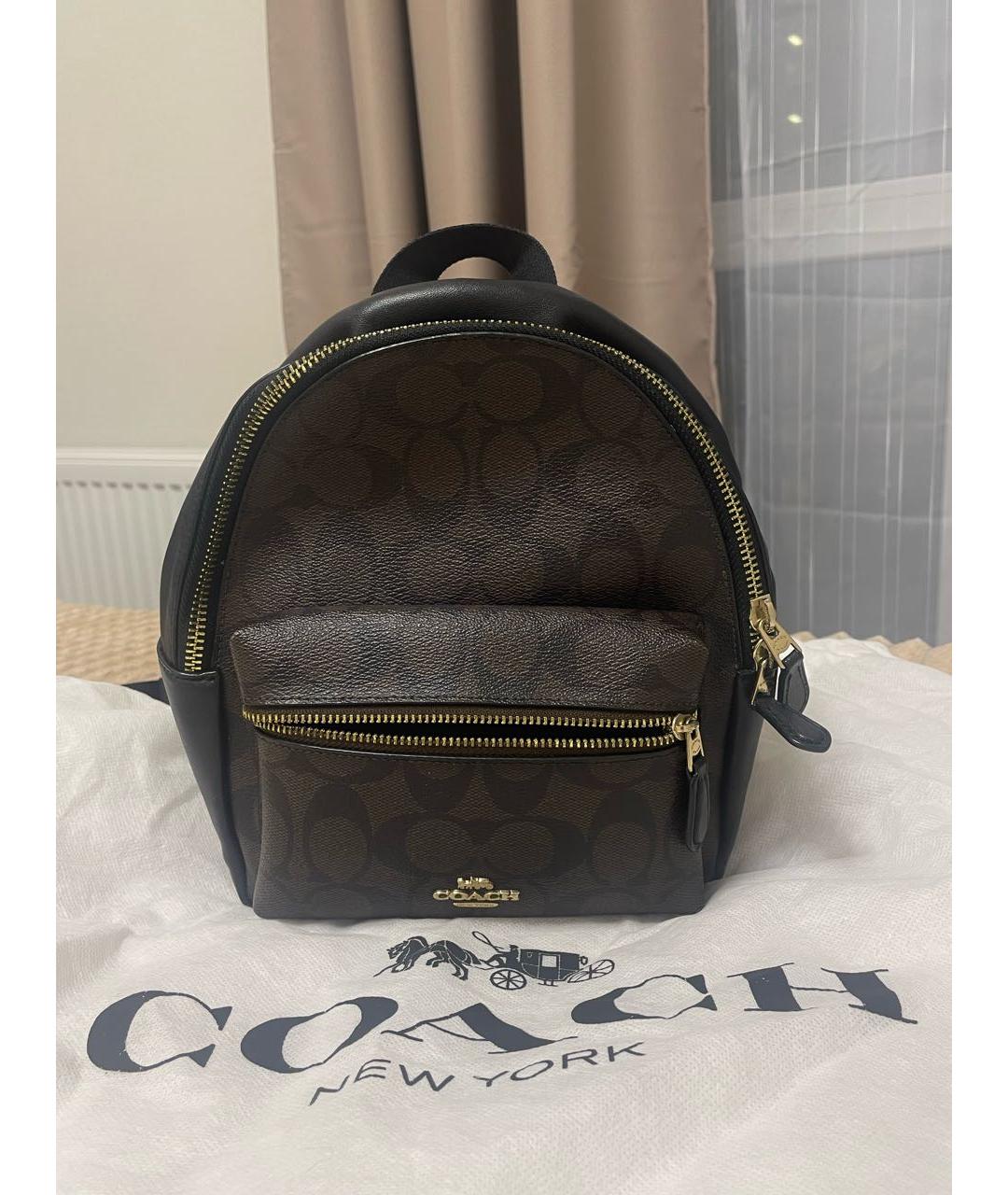 COACH Коричневый кожаный рюкзак, фото 4