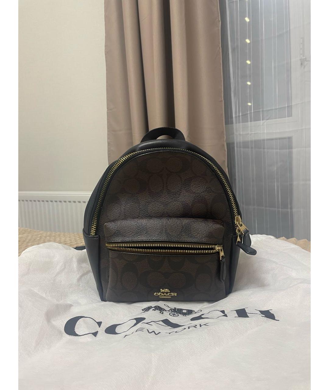 COACH Коричневый кожаный рюкзак, фото 3