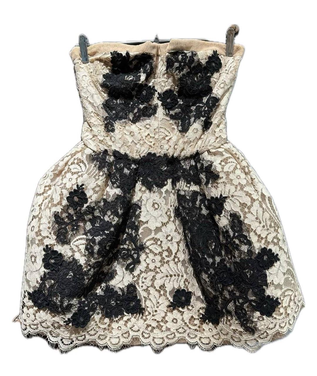 DOLCE&GABBANA Бежевое кружевное вечернее платье, фото 3