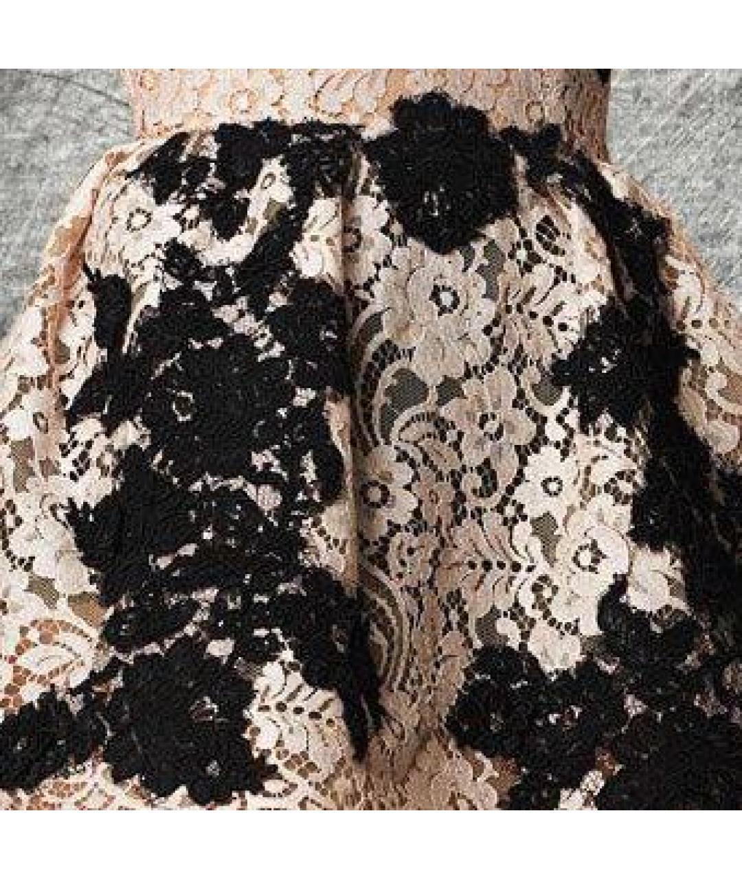 DOLCE&GABBANA Бежевое кружевное вечернее платье, фото 4