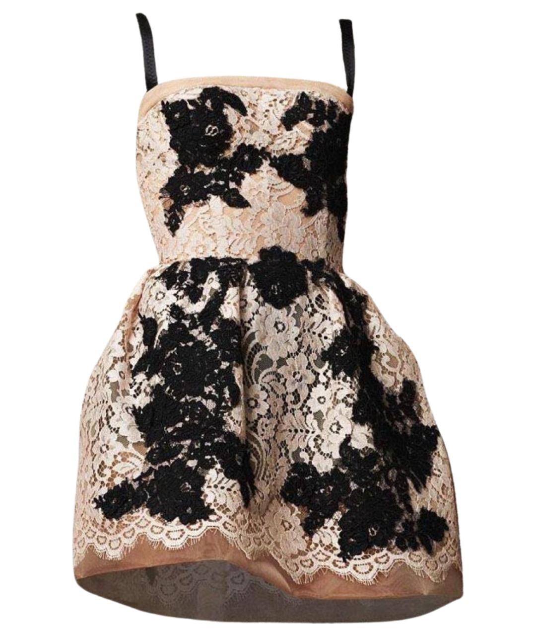 DOLCE&GABBANA Бежевое кружевное вечернее платье, фото 1