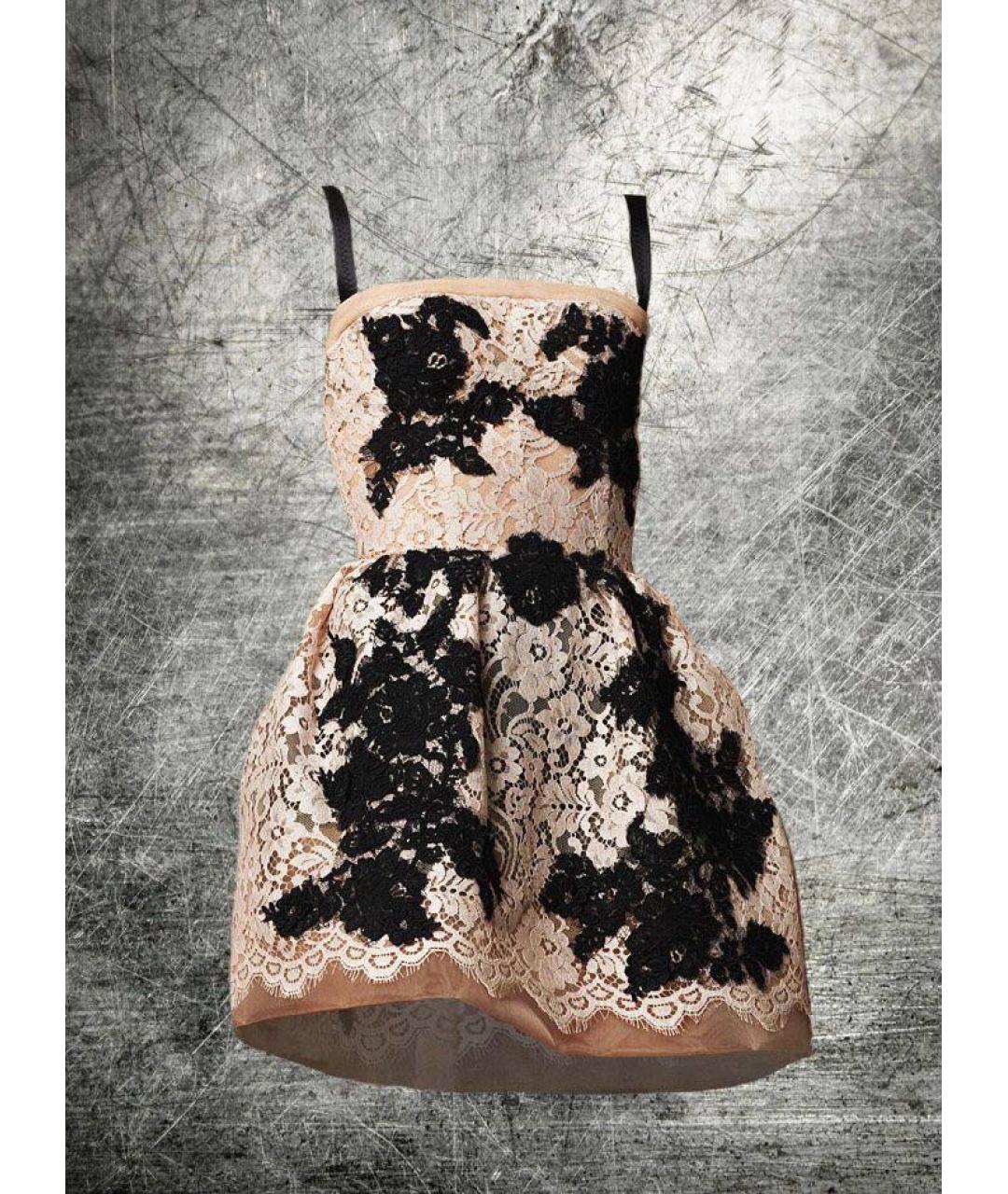 DOLCE&GABBANA Бежевое кружевное вечернее платье, фото 5