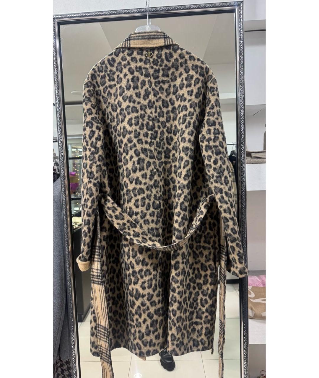 TWIN-SET Коричневое шерстяное пальто, фото 2