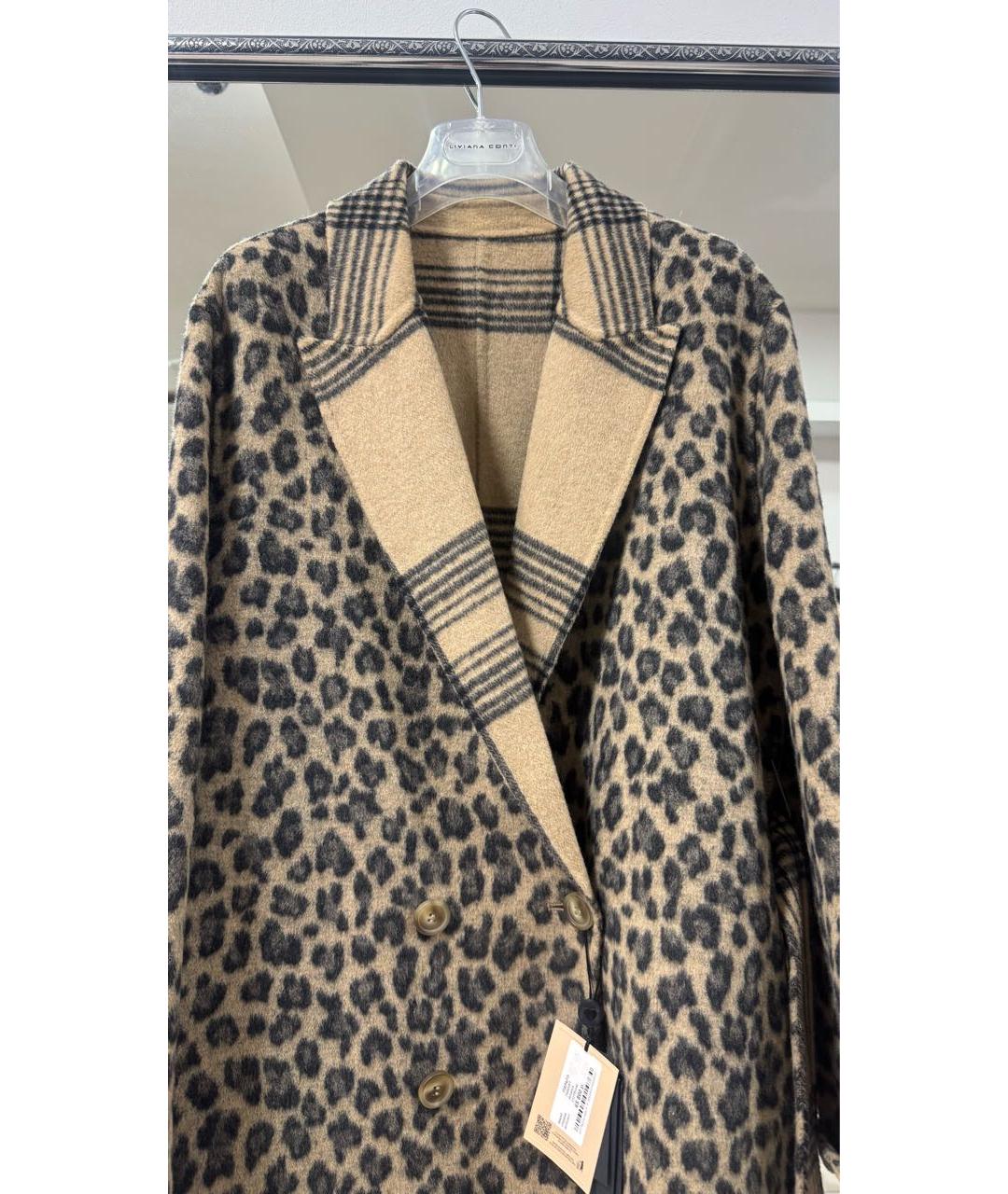 TWIN-SET Коричневое шерстяное пальто, фото 4