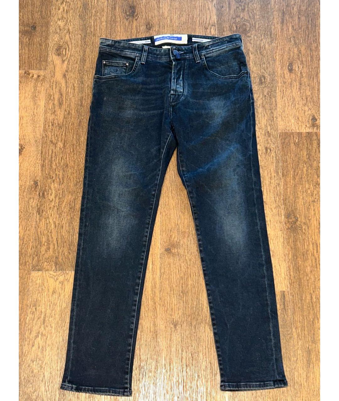 JACOB COHEN Темно-синие хлопко-эластановые джинсы скинни, фото 2