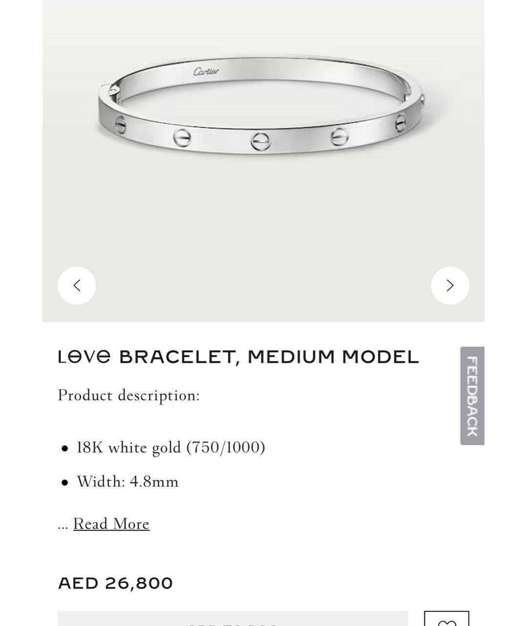 CARTIER Белый браслет из белого золота, фото 1