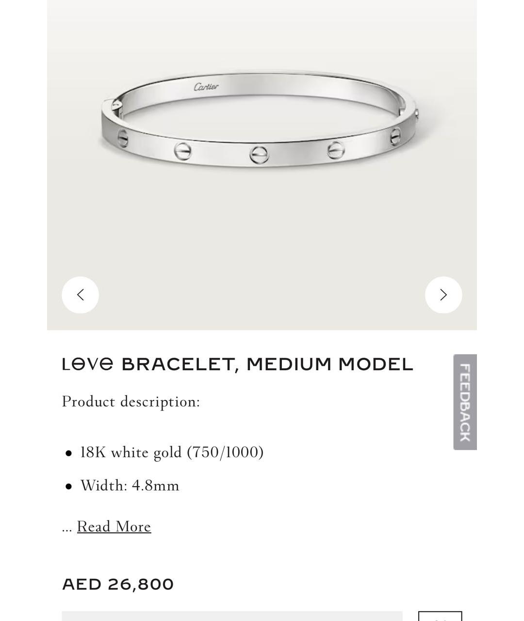 CARTIER Белый браслет из белого золота, фото 2