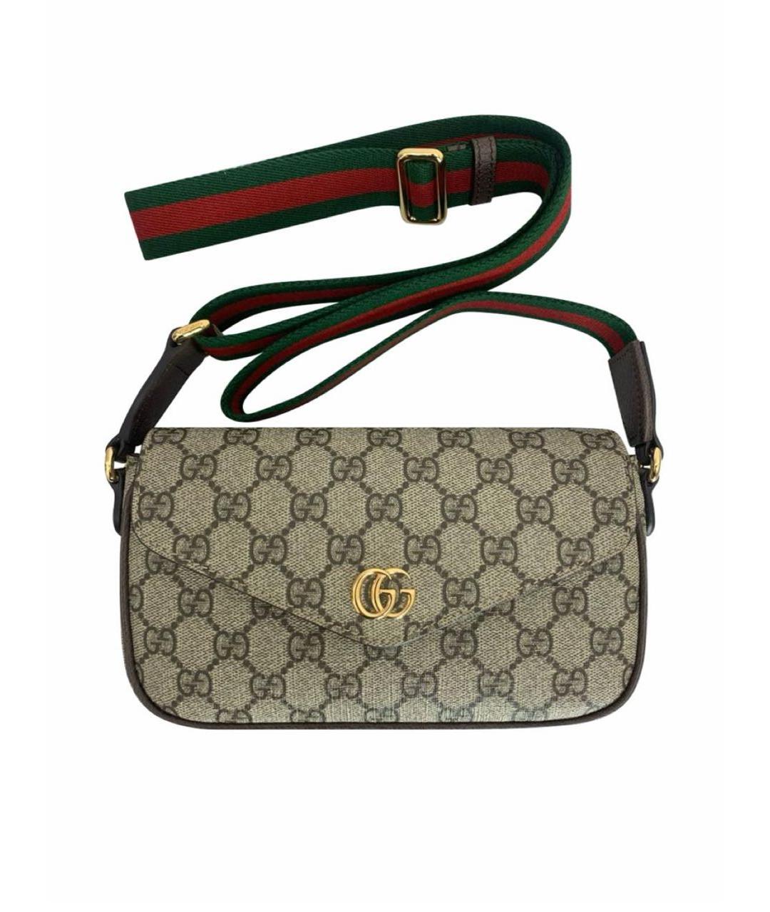 GUCCI Бежевая кожаная сумка через плечо, фото 9