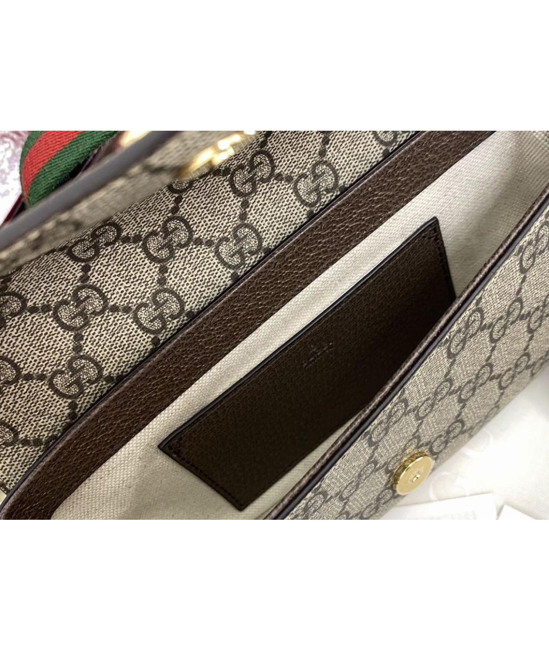 GUCCI Бежевая кожаная сумка через плечо, фото 4