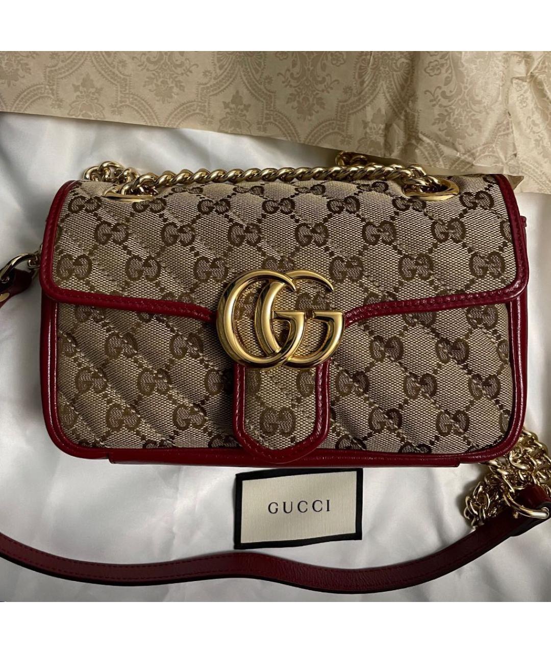 GUCCI Бежевая кожаная сумка через плечо, фото 2