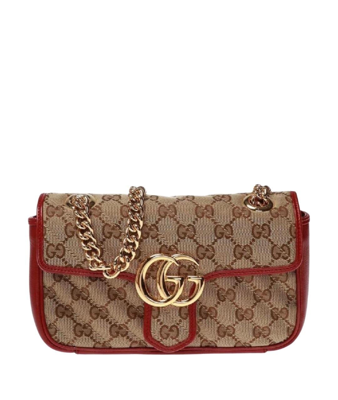 GUCCI Бежевая кожаная сумка через плечо, фото 1