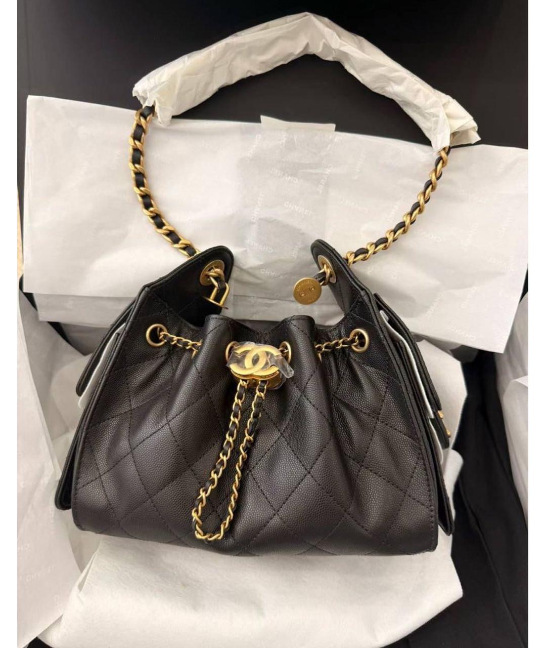 CHANEL Черная кожаная сумка через плечо, фото 2