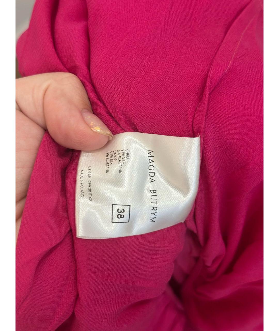 MAGDA BUTRYM Розовое шелковое вечернее платье, фото 8