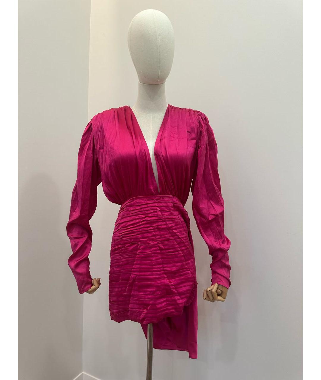 MAGDA BUTRYM Розовое шелковое вечернее платье, фото 9