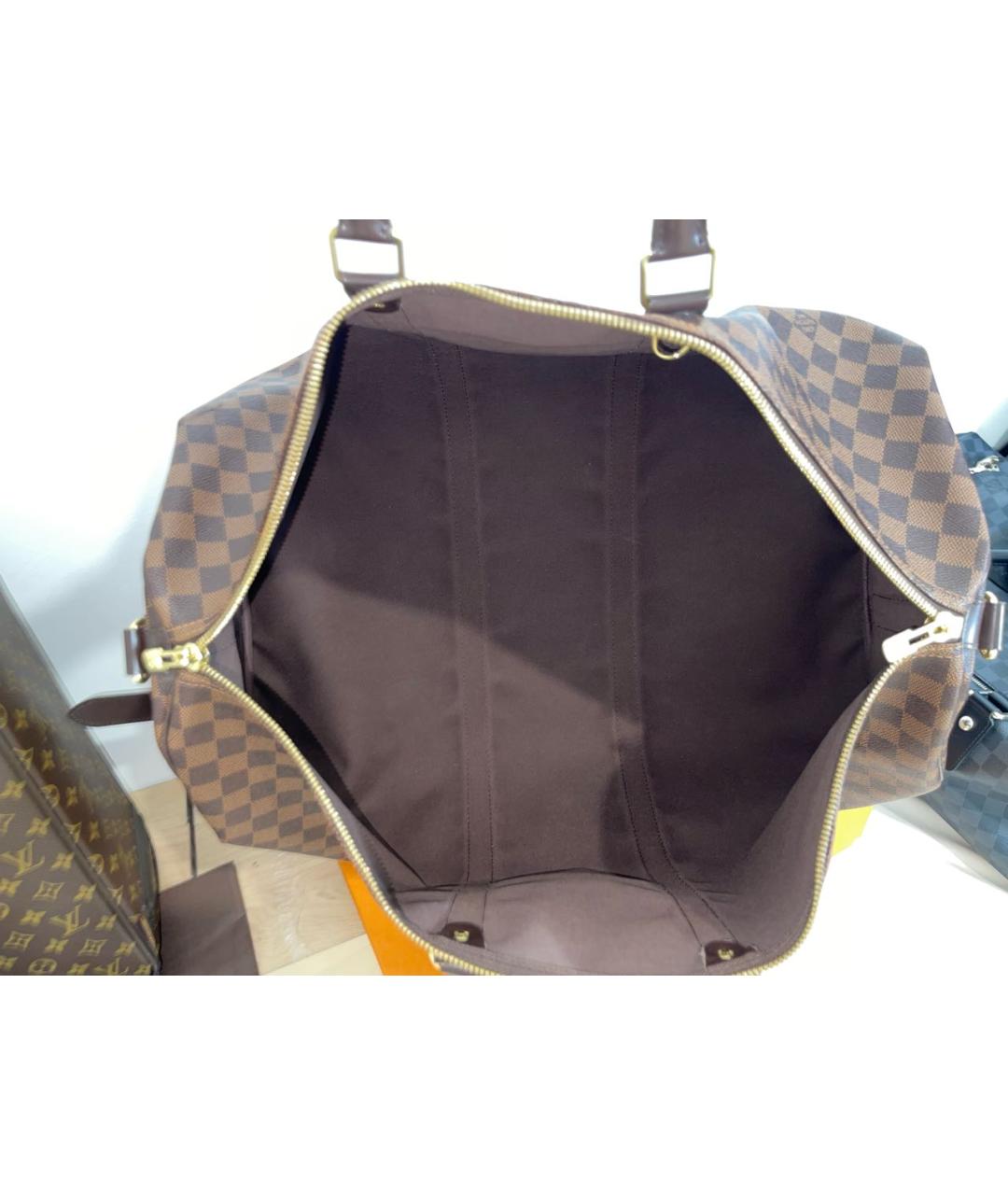 LOUIS VUITTON Коричневая кожаная дорожная/спортивная сумка, фото 4