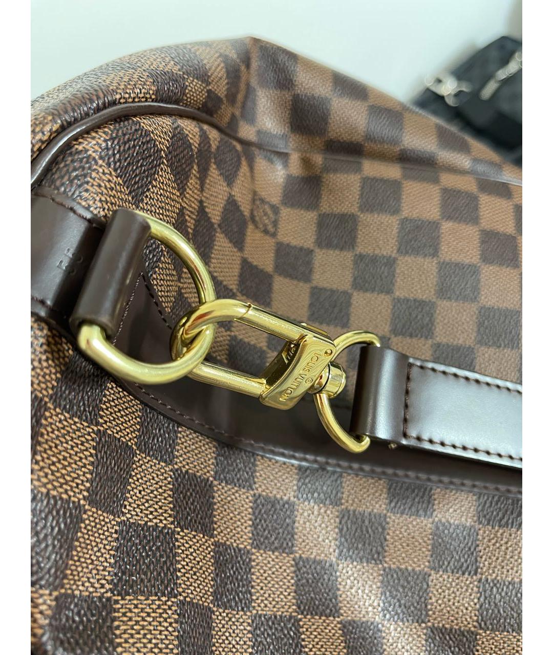 LOUIS VUITTON Коричневая кожаная дорожная/спортивная сумка, фото 5