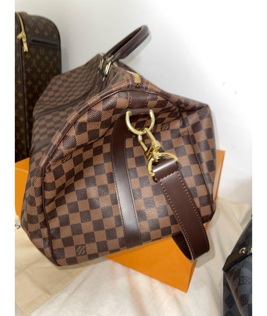 LOUIS VUITTON Коричневая кожаная дорожная/спортивная сумка, фото 2
