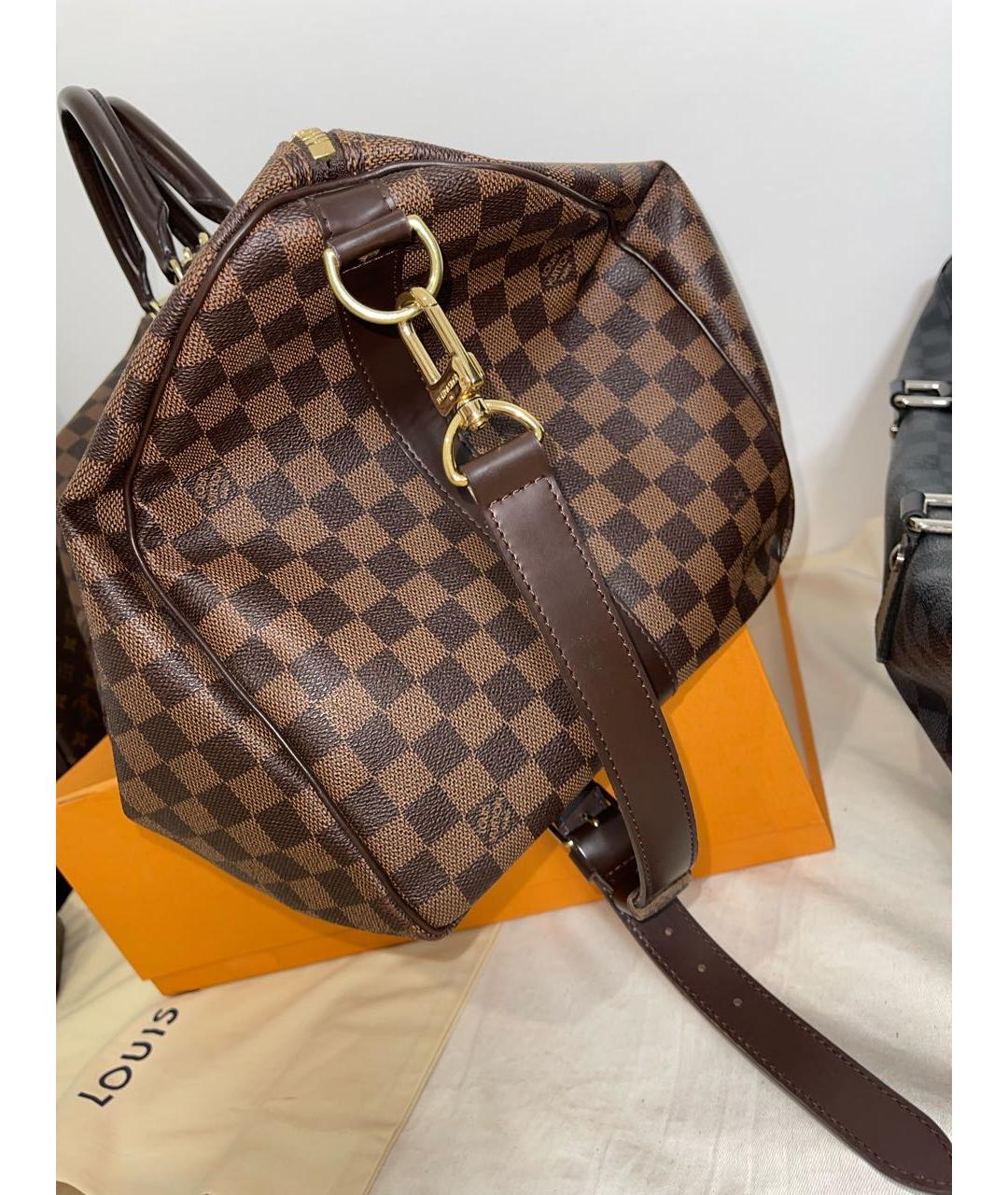 LOUIS VUITTON Коричневая кожаная дорожная/спортивная сумка, фото 7