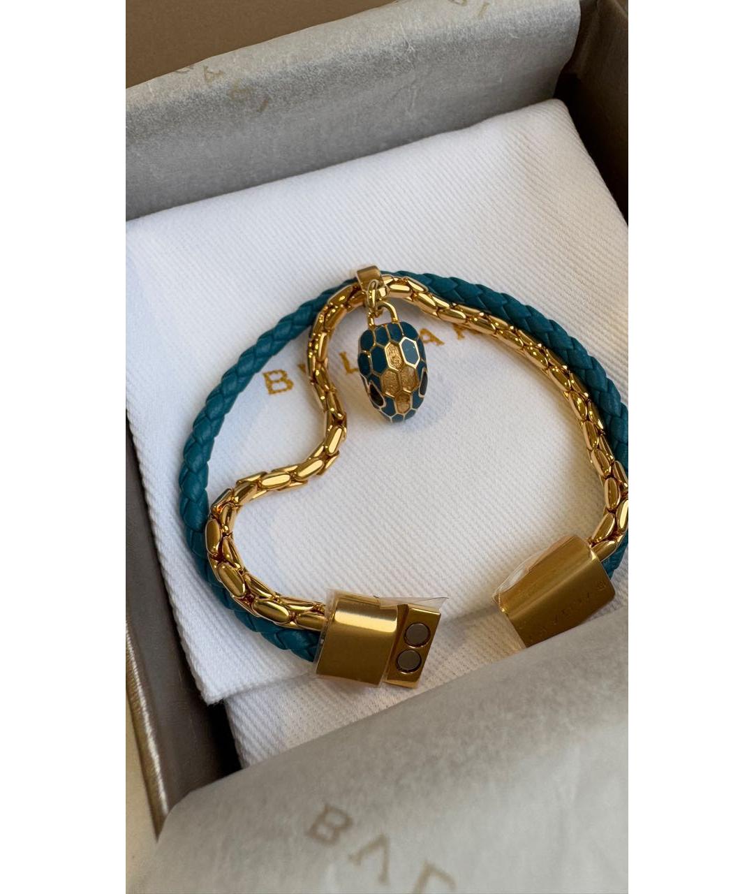BVLGARI Бирюзовый кожаный браслет, фото 2
