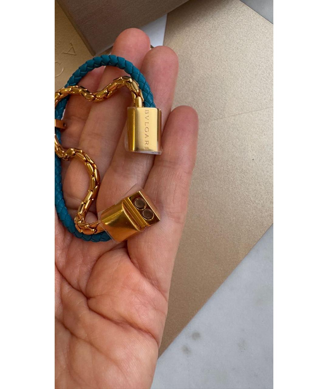 BVLGARI Бирюзовый кожаный браслет, фото 3