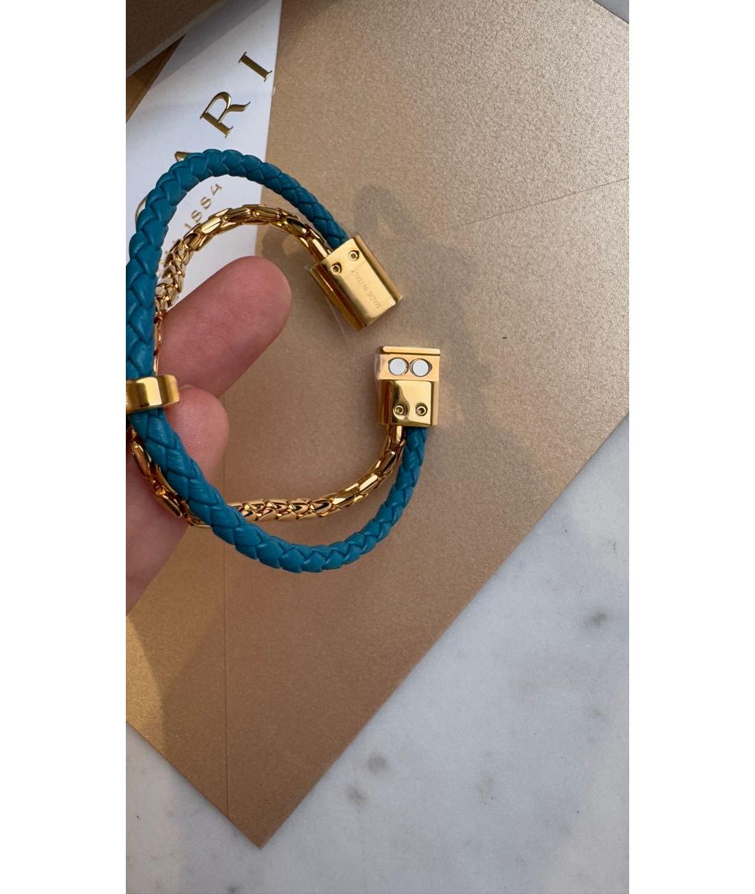 BVLGARI Бирюзовый кожаный браслет, фото 4